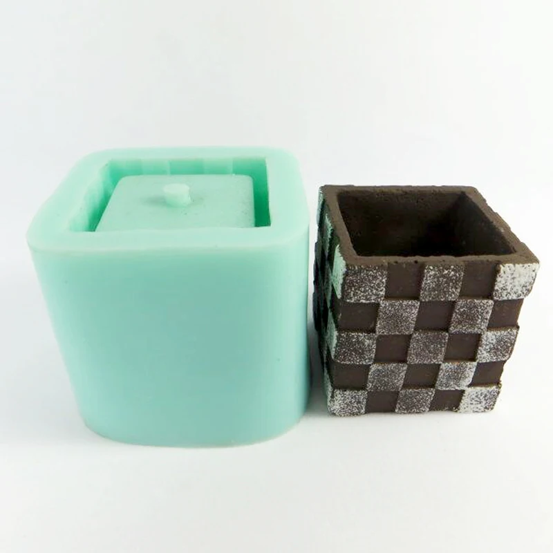 

Silicone forms Geometric square pots mold succulents pots Concrete cement molds for home decorations