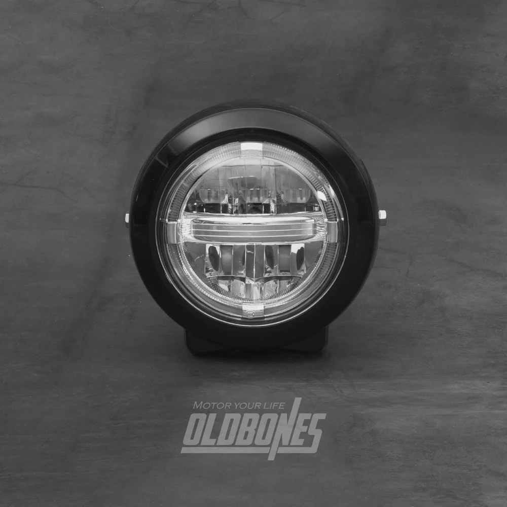 

OLDBONES Cafe Racer Universal Vintage Motorcycle Headlight Driving Lamp Ring Super Bright Retro Headlamp