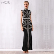 Новинка года; женские повязки; Летние вечерние платья знаменитостей черного цвета с высоким воротником в полоску; Пышное длинное платье макси; платье Ve+ костюм