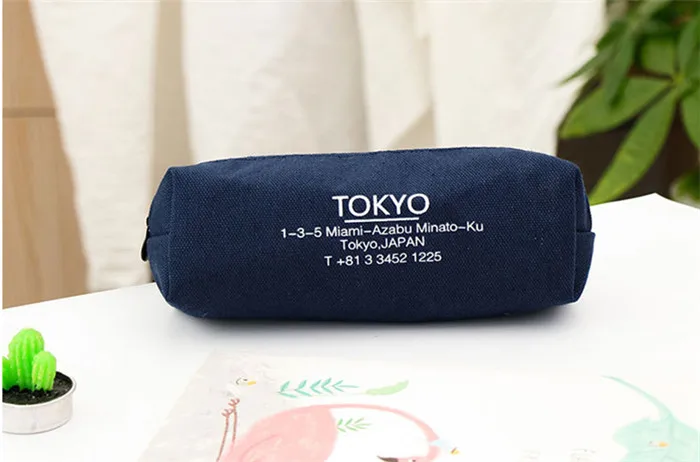 Kawaii London Paris Tokyo Denim Pencil Case Storage Organizer Pencilcase Pen Pouch School Supply Stationery Cosmetic Makeup Bag (10)