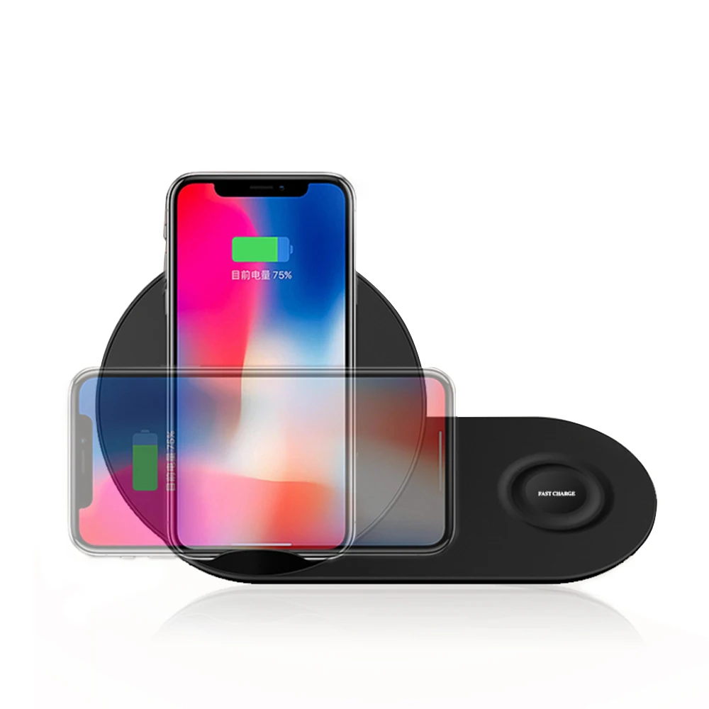 

3 in 1 quick Fast Qi wireless charger Wireless induction Charger charging station Pad for Samsung Galaxy Note 9 S9 Gear S3 Watch