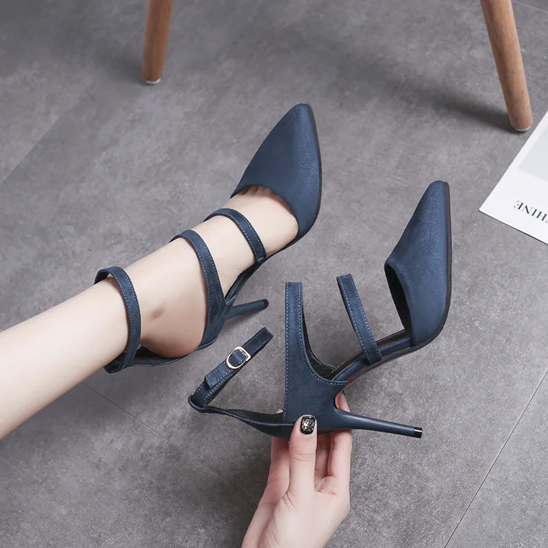 

Sexy high heel sandals Women 2019 summer new pointed Roman shoes, one buckle with stilettos Large size 43 fashion women's shoes