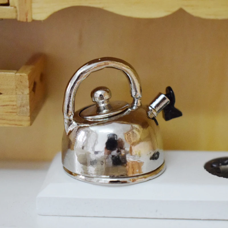 1PCS Mini 1/12 Dollhouse Miniature Kettle Doll House Pretend Play