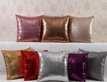 

20pcs/lot 40x40cm Glitter Sequins Cushion Cover Sofa Pillow Case Home Decor Europe Popular Car Home Seat Decorations Covers