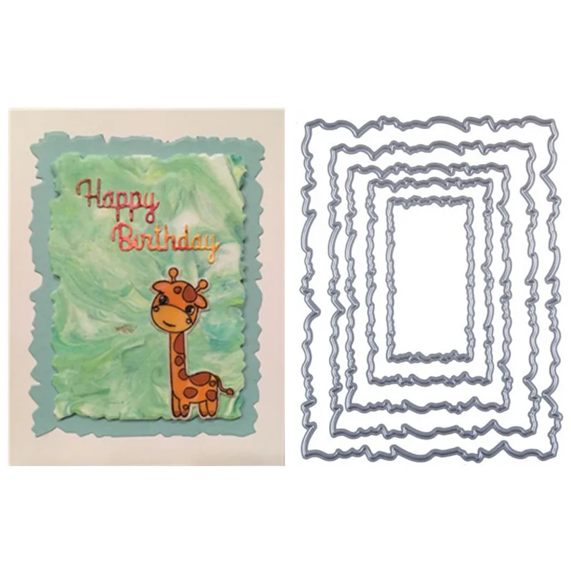 

5pcs/Set Vintage Rectangle Frame Metal Cutting Dies Stencil for DIY Scrapbooking/photo album Decorative Embossing DIY Paper Card