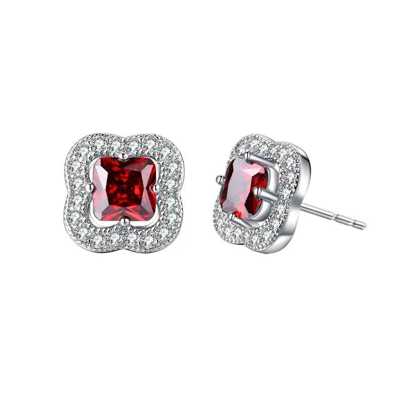 PHOEBEJEWEL European Style Stud Earrings with AAA Zircon for Women Girls Fashion Gift Jewelry | Украшения и аксессуары