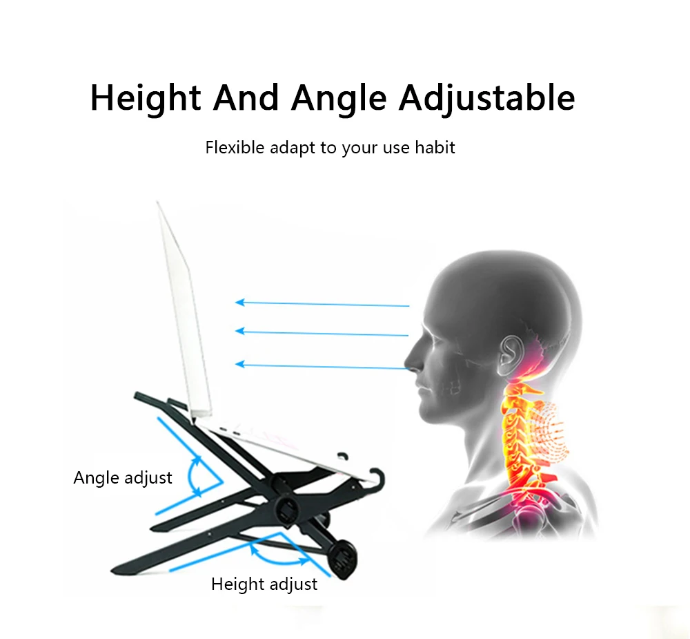 K1 Регулируемый складной держатель Портативная подставка Подставка для ноутбука Macbook ноутбук подставка под руку