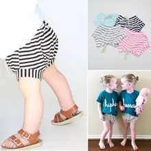 Популярные полосатые штаны для новорожденных девочек хлопковые детские хлопковые летние штаны шорты От 0 до 4 лет