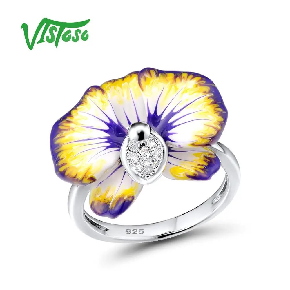 

VISTOSO 925 Sterling Silver Rings For Women Natural Stone Fine Jewelry