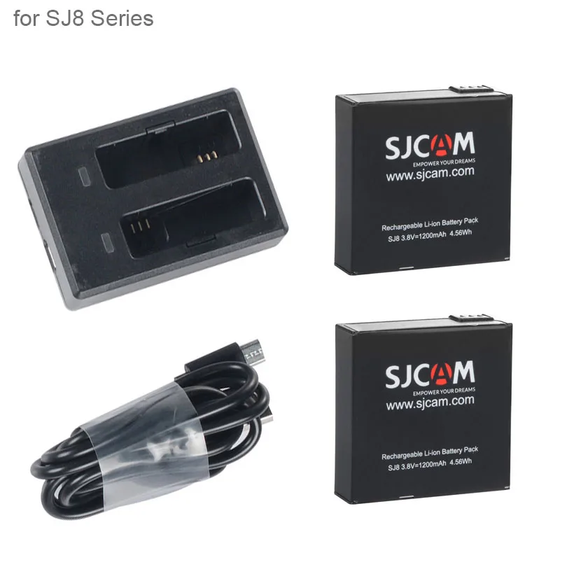 Аккумулятор SJCAM SJ8 Pro, аксессуары, двойное зарядное устройство, 1200 мА/ч, 3,8 в, литий-ионные аккумуляторы для SJ8 Plus/SJ8 Air Action camera