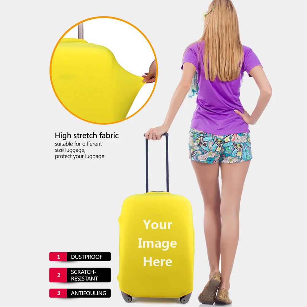 Thick Elastic Luggage Protective Cover With Ziper For 18 20 22 24 26 28 30 inch Trunk Case Waterproof Travel Suitcase Cover