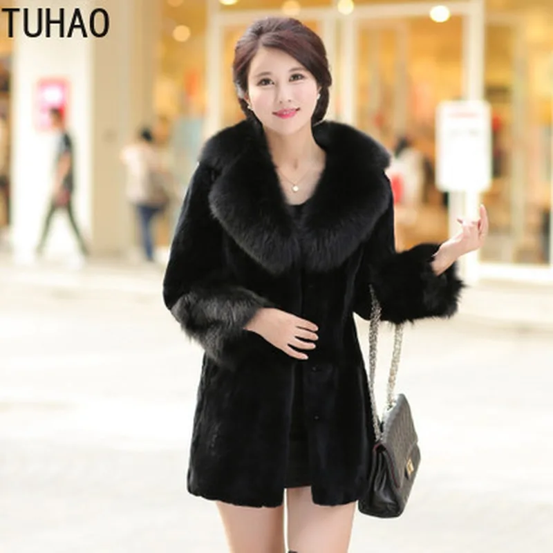 

TUHAO Plus Size 4XL 3XL Women's Faux Fur Coat Autumn Winter Luxury Warm Fur Jacket Women High Quality Fuax Fur Coat Outwear