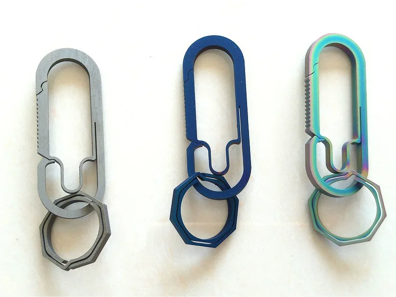 EDC Small Titanium Alloy Carabiner Spring Snap Hook Clip Key Hold Buckle  Tool