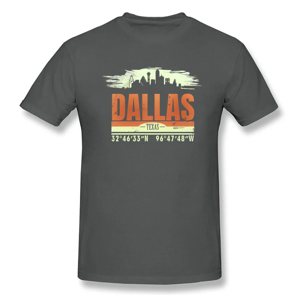T Shirt Dallas City Old School design Summer/Autumn Short Sleeve 100% Cotton O Neck Men Top T-shirts Design Tops Tees Hot Sale Dallas City Old School design carbon