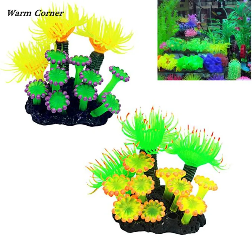 Лм мягкие искусственные резиновые кораллы аквариум прекрасное украшение в сентябре 14