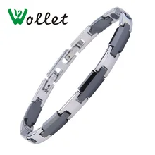 Wollet Jewelry Women Black Ceramic Bracelet Korea Design Health Care Solid Germanium Hematite Negative ions Bracelet For Women escalus 2018 magnetic health bracelet for women 100% pure titanium 4in1 magnets negative ions germanium far infra red bracelet