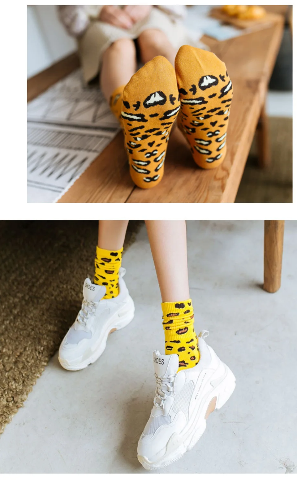 Winter And Autumn Fashion Leopard Ladies Socks Novelty Funny Sock Harajuku Trend Warm Cotton Casual Soft Spot Leopard cottons (9)