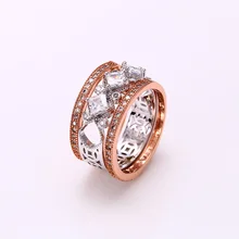 Xuping anillo de moda Multicolor chapado en oro sintética CZ estilo europeo de calidad superior doble marca de la boda regalo de Jewelery S23-12314