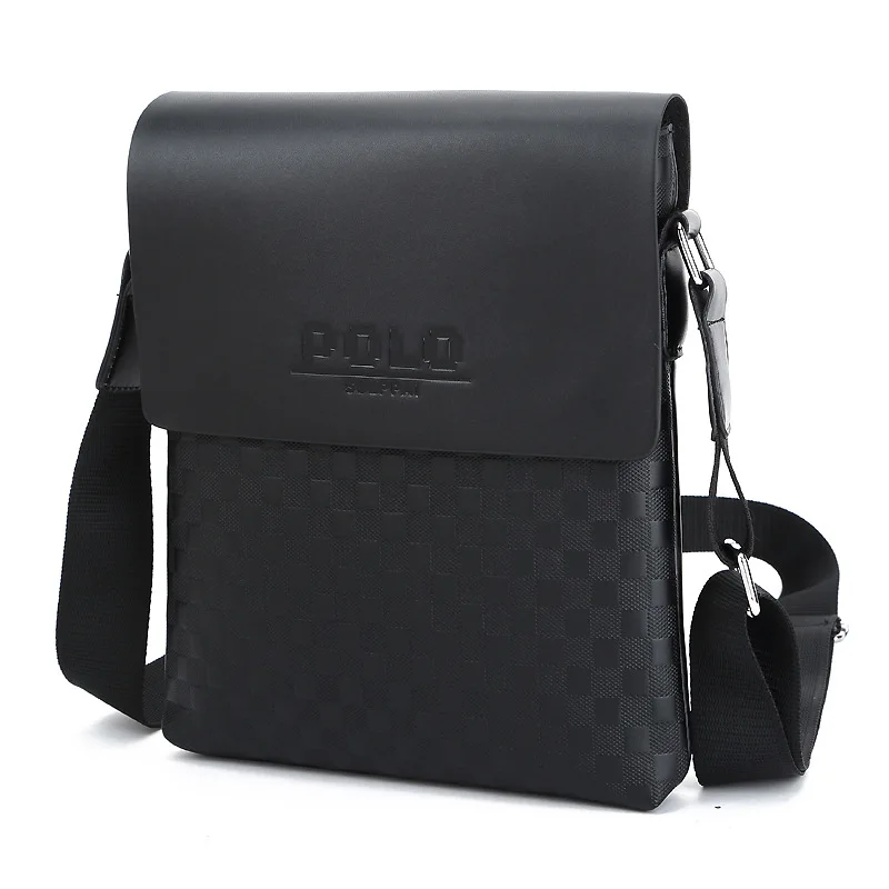 

POLO Sulppai Fashion Men Bags Plaid Leather Messenger Bag Business Briefcase Crossbody Bags Male Shoulder Bag KSL199M