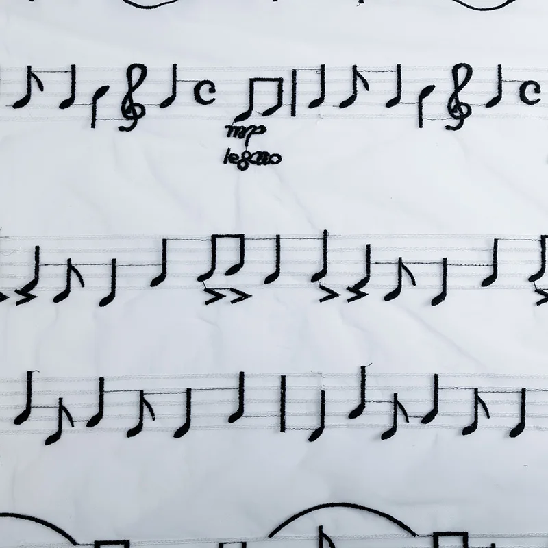 Свадебное украшение вышивка музыкальная note сетка кружево тюль ткань для девочек