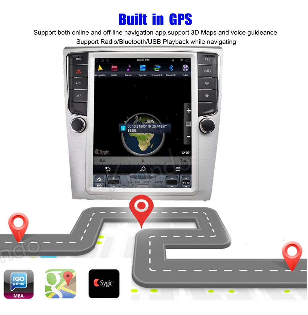 Cheap Krando Android 8.1 10.4" Tesla Vertical touch screen car audio radio for VW for Volkswagen Magotan cc 2009-2015 navigation 2