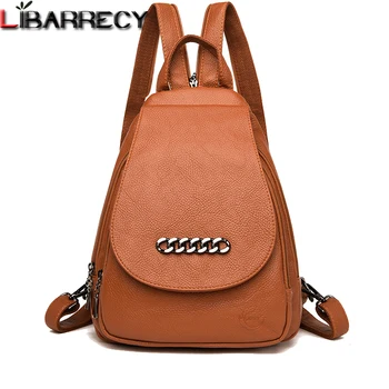

Fashion Women Backpack Luxury Brand Leather Backpack Female Large Capacity School Bag Designer Simple Shoulder Bags for Women