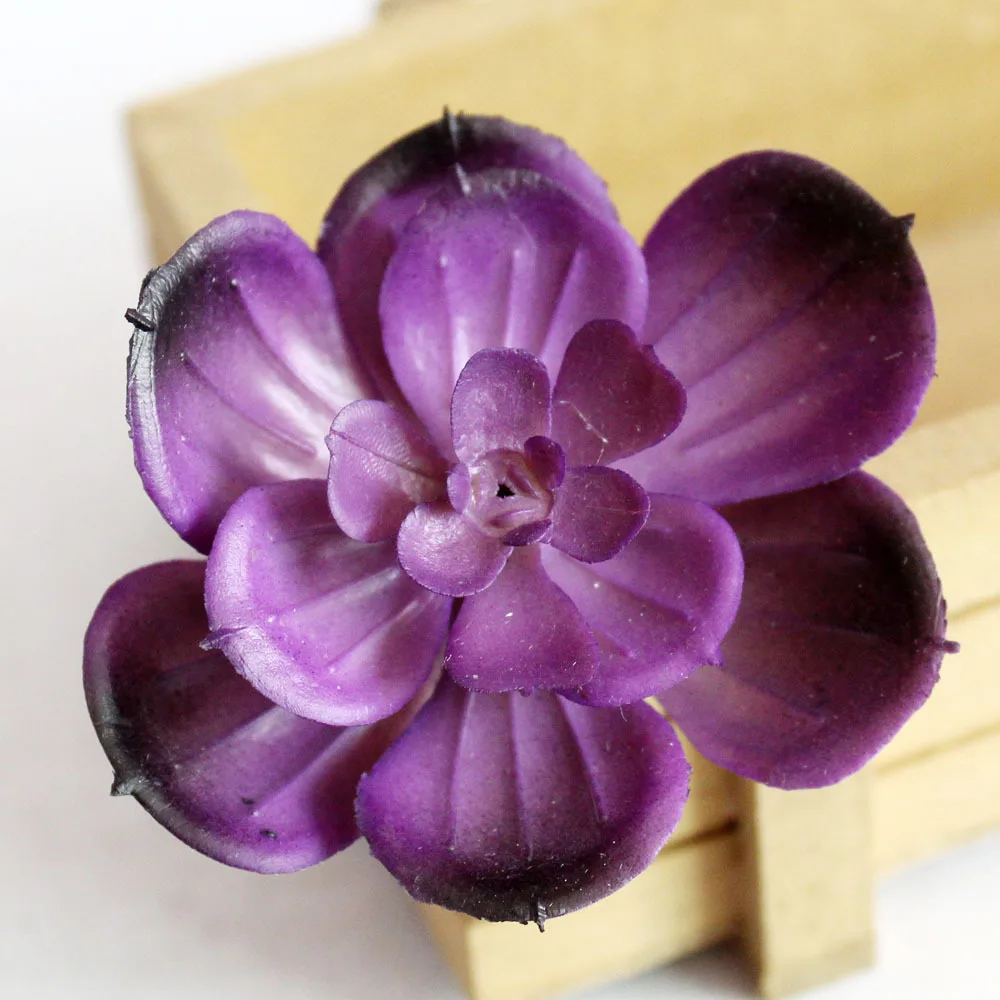 Симфония фиолетовый искусственный суккулентный цветок Креативный DIY цветочная композиция аксессуары искусственный Агава растение Флокирование фиолетовый - Цвет: C