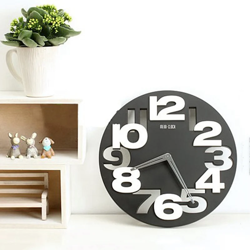 

Large 3D Wall Clock Digital Decorative Wall Clock Modern Design Black White Big Silent Wall Clocks Home Decor Novelty Hollow