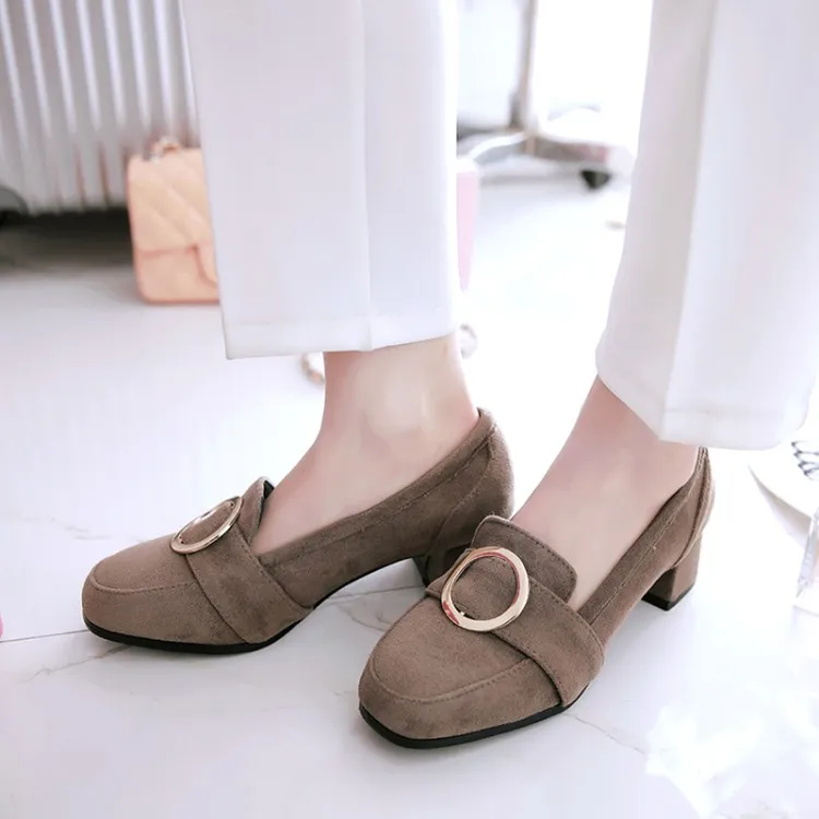 

Big Size Ladies high heels women shoes woman pumps Pure color Metal decoration High heel shoes