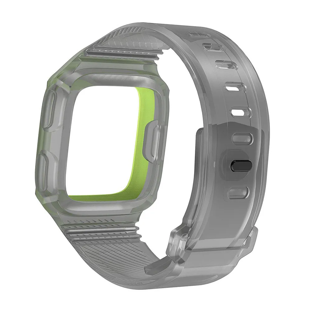 E Прочный защитный чехол с силиконовым ремешком для Fitbit часы Versa - Цвет: E