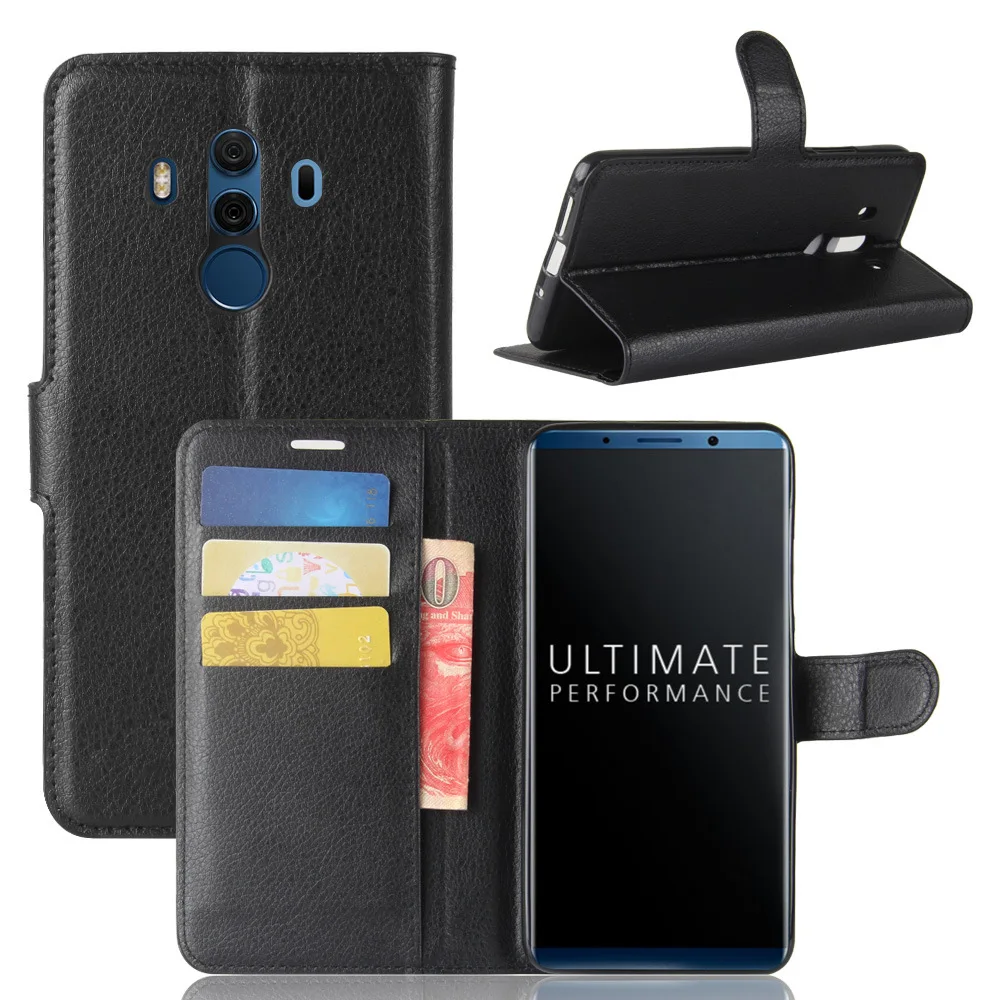 

Luxury Flip Leather Cover For Huawei Mate 10 Pro Case Wallet Style Card Slot Holder Full Protect Case For Huawei Mate 10 Pro 6.0