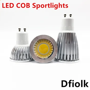 

50PcsSuper bright GU10 light bulb dimmable warm / white 85-265V 6W 9W 12W GU10 COB lamp LED GU10/E27/E14 LED spotlight