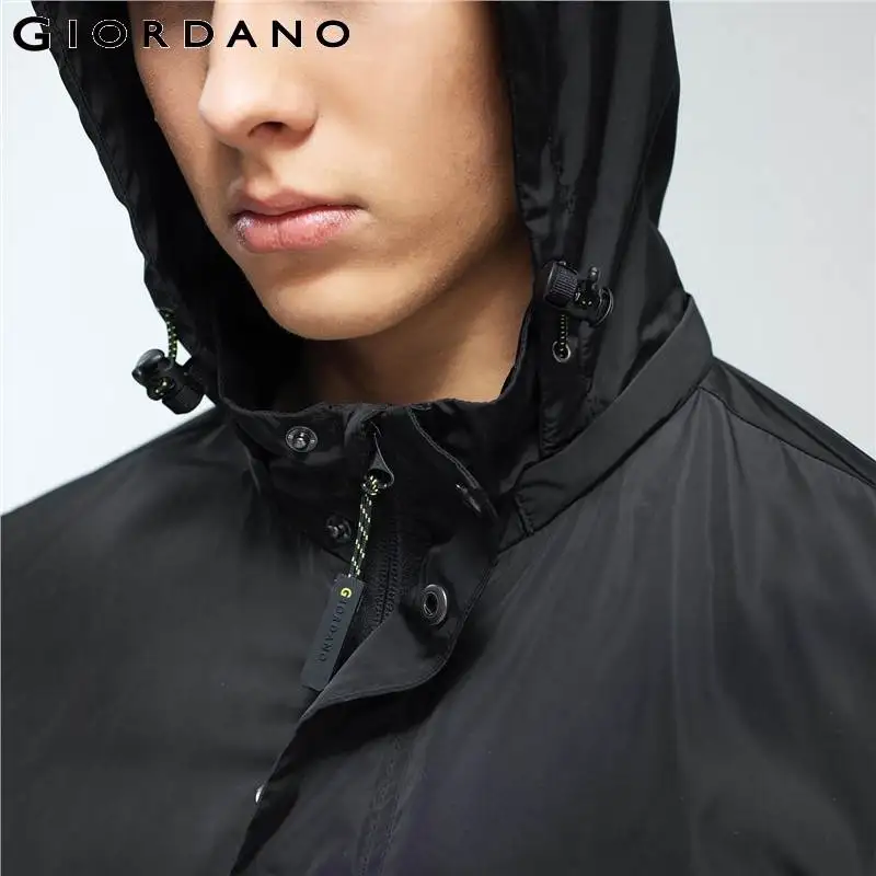 Мужская куртка с воротником стойкой Giordano эластичные куртки на кулиске со съемным