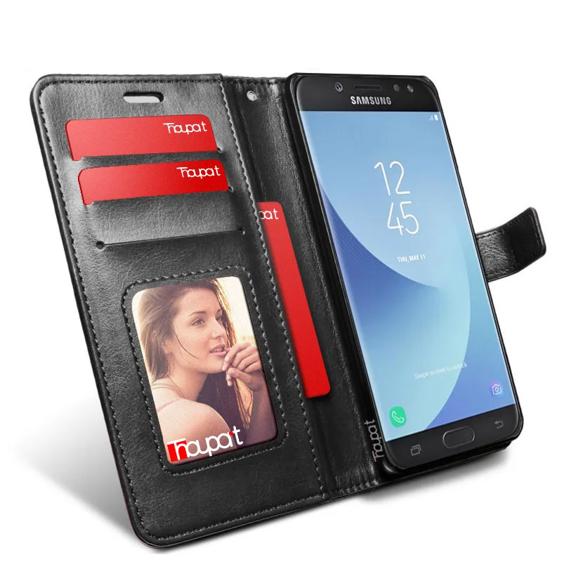 

Thouport For Samsung Galaxy J7 Pro J730 Leather Case Flip Wallet Stand Card Holder Cover For Samsung J7 2017