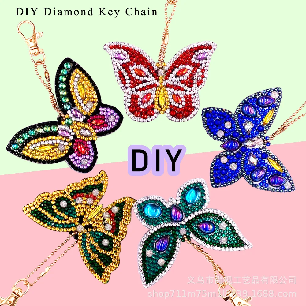 

DIY Diamond Key Chain Special Shaped Full Diamond Painting Keyring Keychains Cross Stitch Embroidery Women Bag Key Chain
