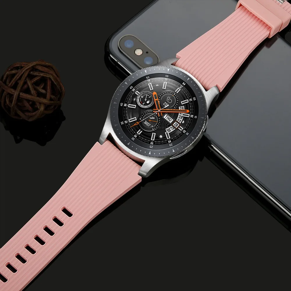22 мм силиконовый ремешок для samsung Galaxy Watch спортивный резиновый сменный Браслет ремешок для часов для Galaxy Watch 46 мм черный белый