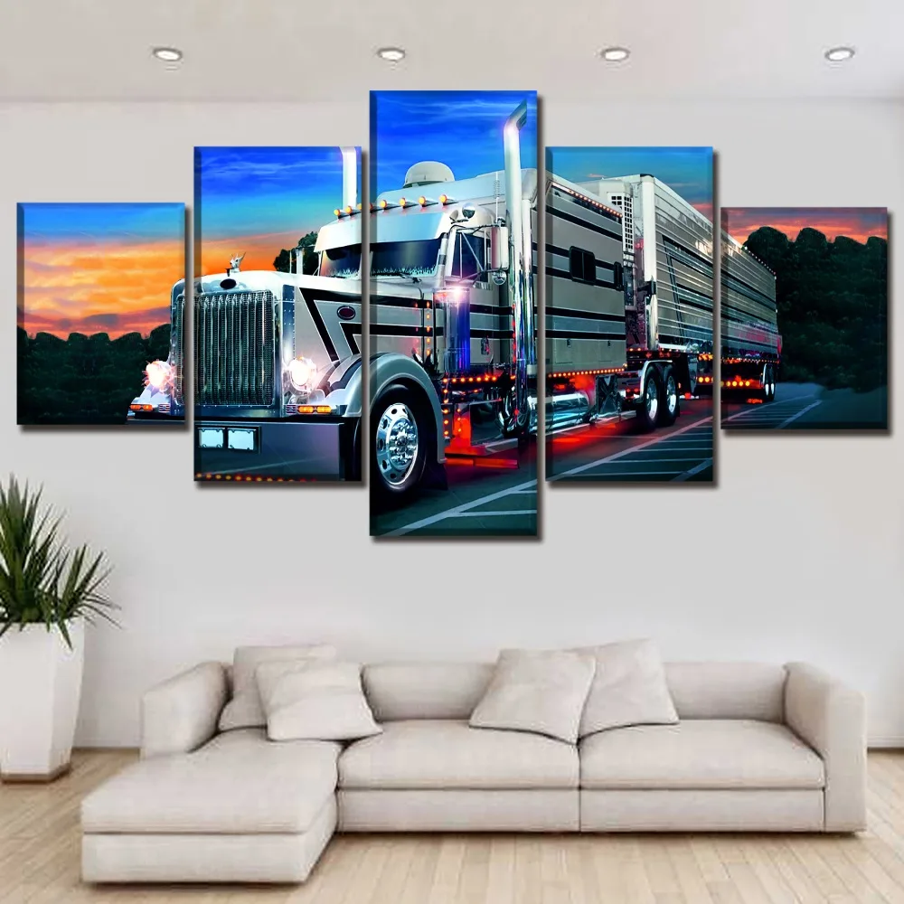 

Peterbilt car HD Print Painting Home Decor 5 Piece Canvas Art Painting Modern Decor Canvas Wall Art Living Room Artwork