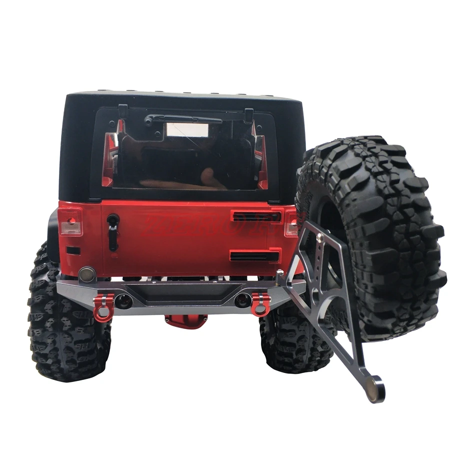 AXIAL SCX10 CNC Front Rear Bumper Bull Bar With Spare Tire Carrier Shackles For Rock Crawler Rc Truck SCX10 II Jeep Wrangler