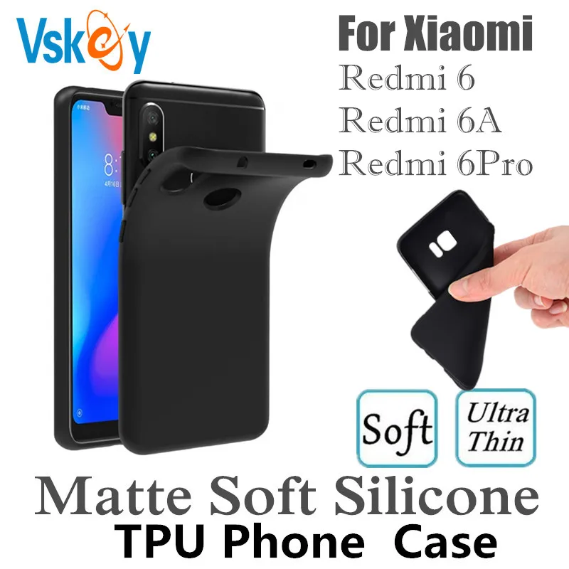 

VSKEY 10PCS Matte TPU Phone Case For Xiaomi Redmi 6 Pro Ultra Thin Soft Redmi 6A Black Silicone Back Cover