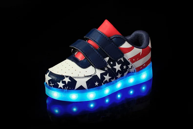 Hook\u0026Glowing Sneakers LED Light Shoes 