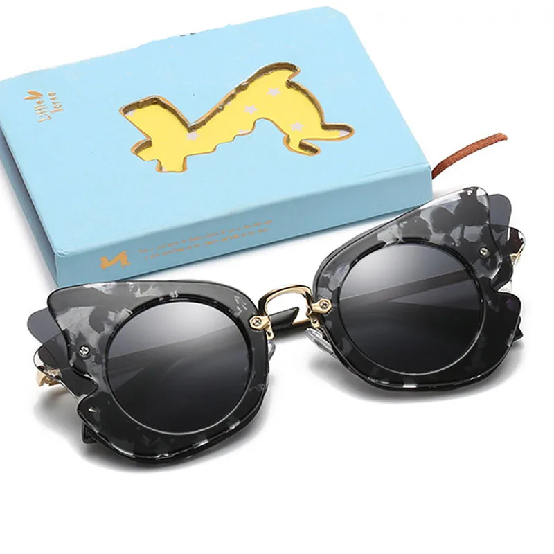 Детские поляризованные солнцезащитные очки детские круглые солнцезащитные очки с бабочкой, детские очки с цветочным принтом, очки для мальчиков и девочек