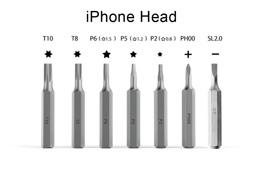 Wowstick общее использование электрическая отвертка сверло головка для iPhone ремонт ежедневный специальный тип электроинструмент аксессуары - Цвет: iPhone Head