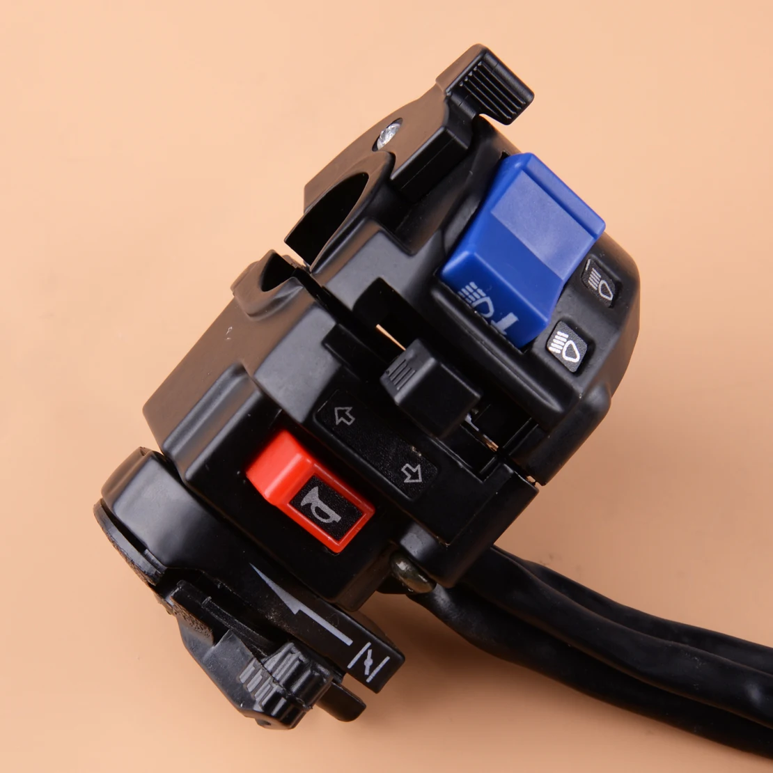 

CITALL High Performance 12V 22mm 7/8" Motorcycle Handlebar Left Handlebar Horn Turn Signal Light Electric Control Switch Button