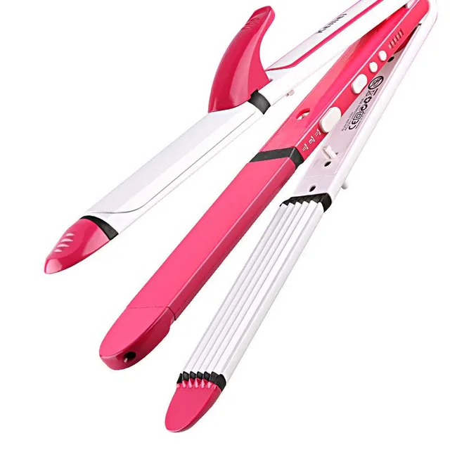 Buy KM 3304 Brand 3 in 1 Electric Hair Curler and Straightener Personal Hair