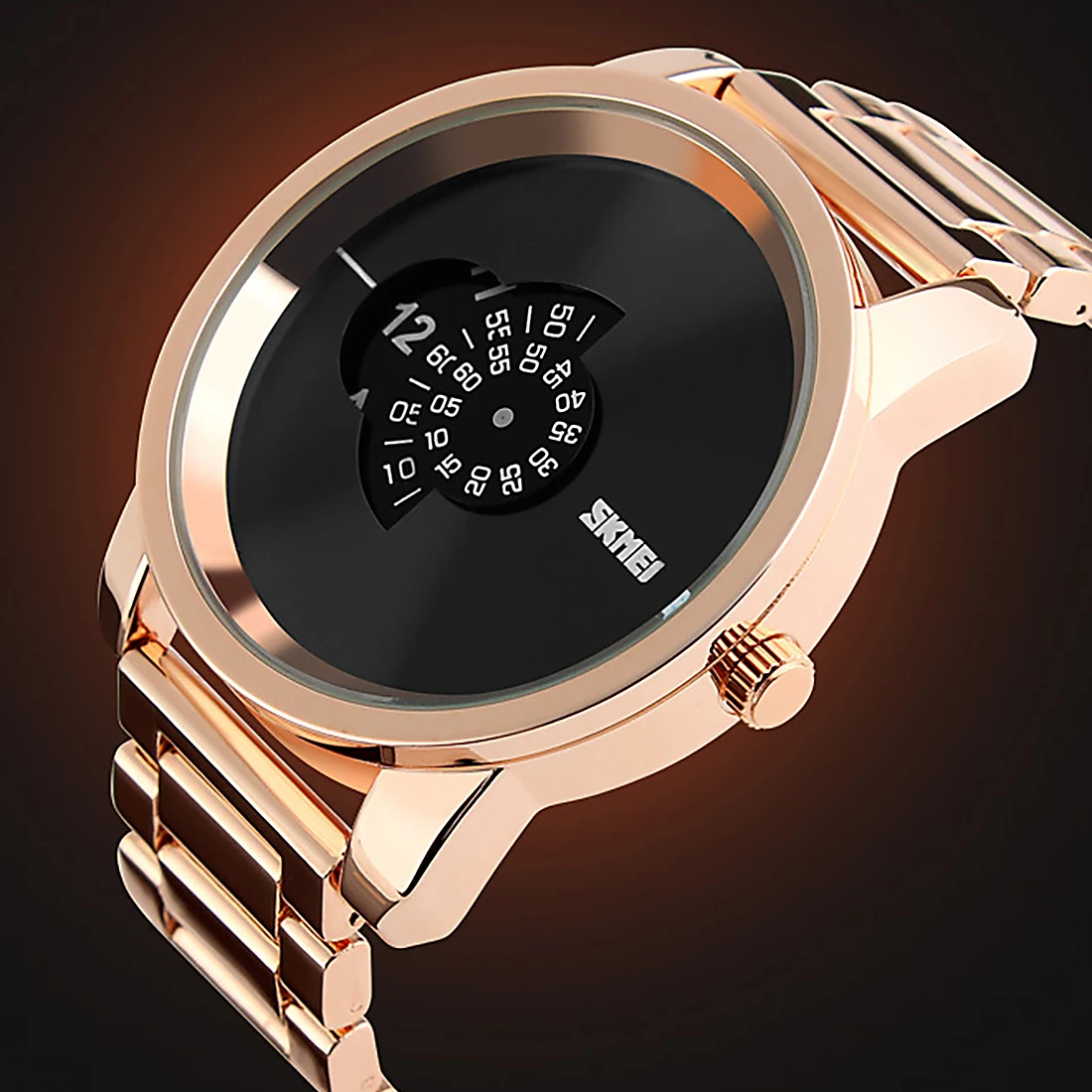 Man Watch 2018 Rose Gold Top Brand Luxury Quartz Wristwatch Round Large