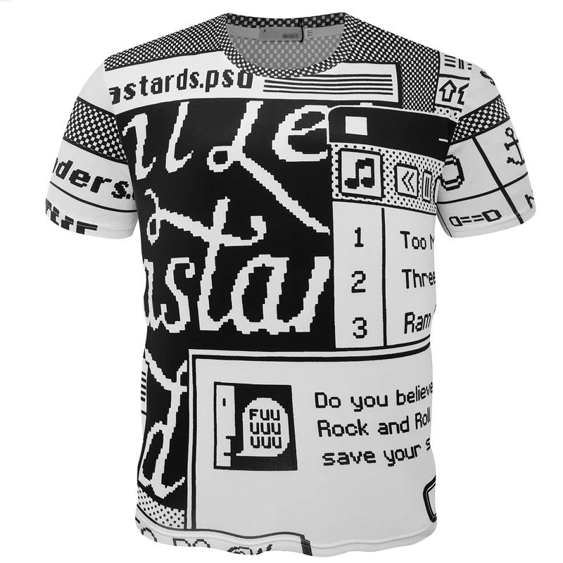 Летняя международная торговля Мужская одежда модная 3D полый футболка с