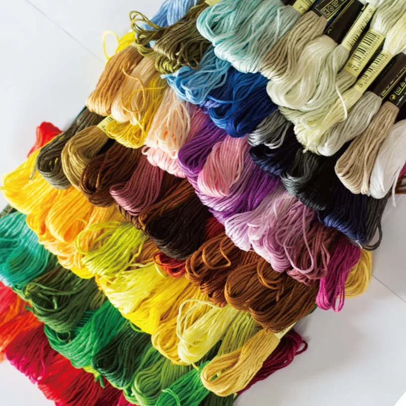 24PCS Colors DMC Similar Cotton Embroidery Thread Kits for Cross Stitch Mouline 6 Strands Floss 8m Sewing Skein Craft