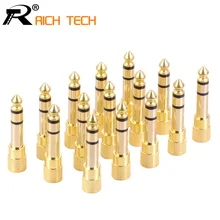 3 шт. разъем для микрофона Аудио разъем 6,35 мм штекер для jack 3,5 мм 3-полюсная розетка адаптер для динамика позолоченный