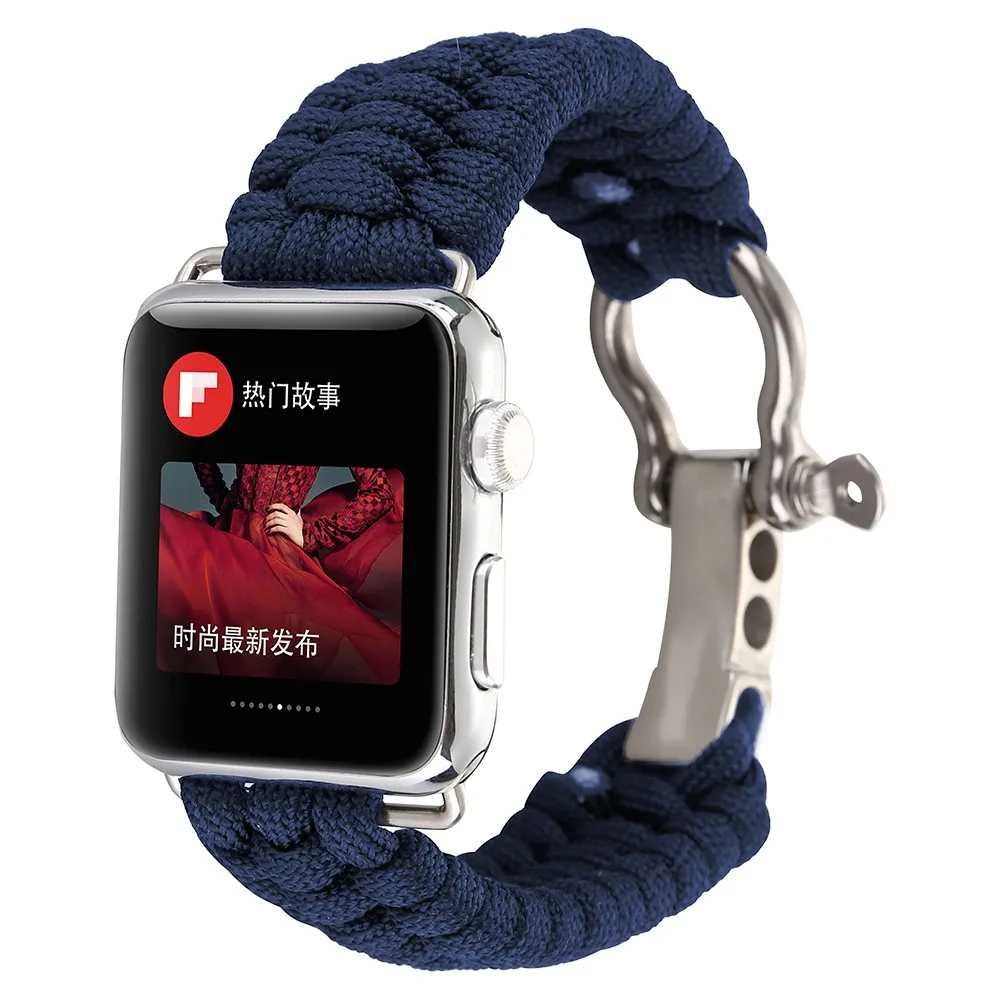 HOCO тканый нейлоновый веревочный ремешок для Apple Watch 42, 44 мм, 38, 40 мм, уцелевший инструмент, браслет для iWatch серии 5, 4, 3, 2, 1, браслет на запястье