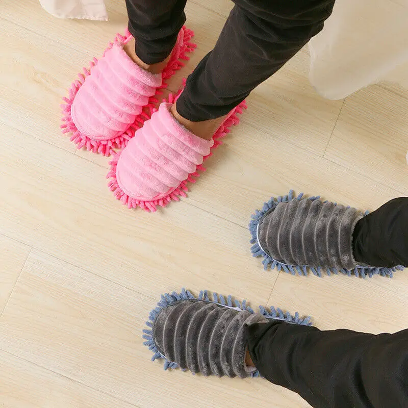 Стирающийся микрофибровый метелка для пыли Тапочки Ленивый Быстрый дом пол обувь для уборки домашняя обувь